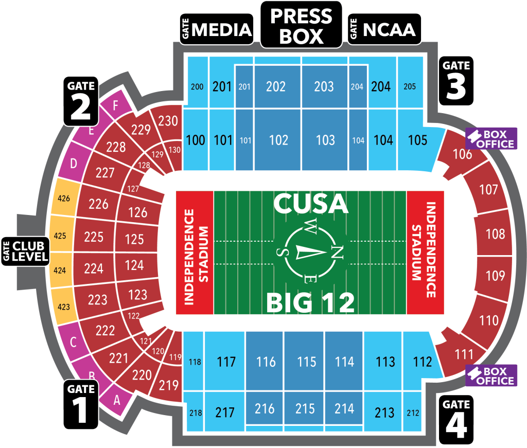 Big 12-CUSA Stadium Map