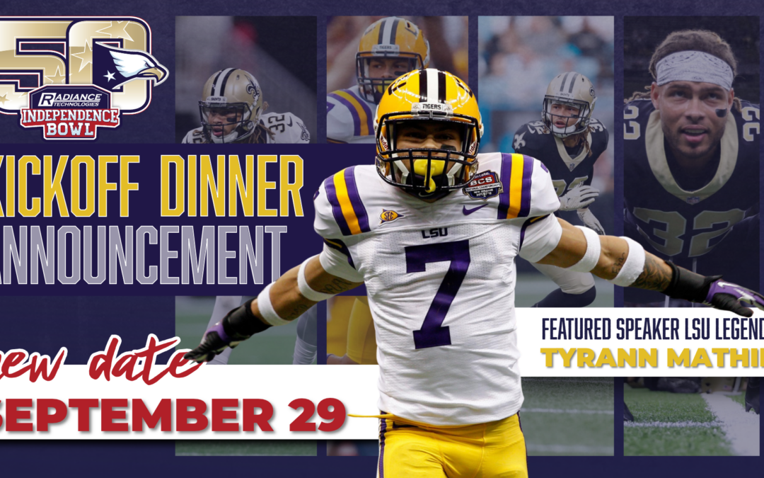 Kickoff Dinner featuring Tyrann Mathieu Rescheduled for September 29